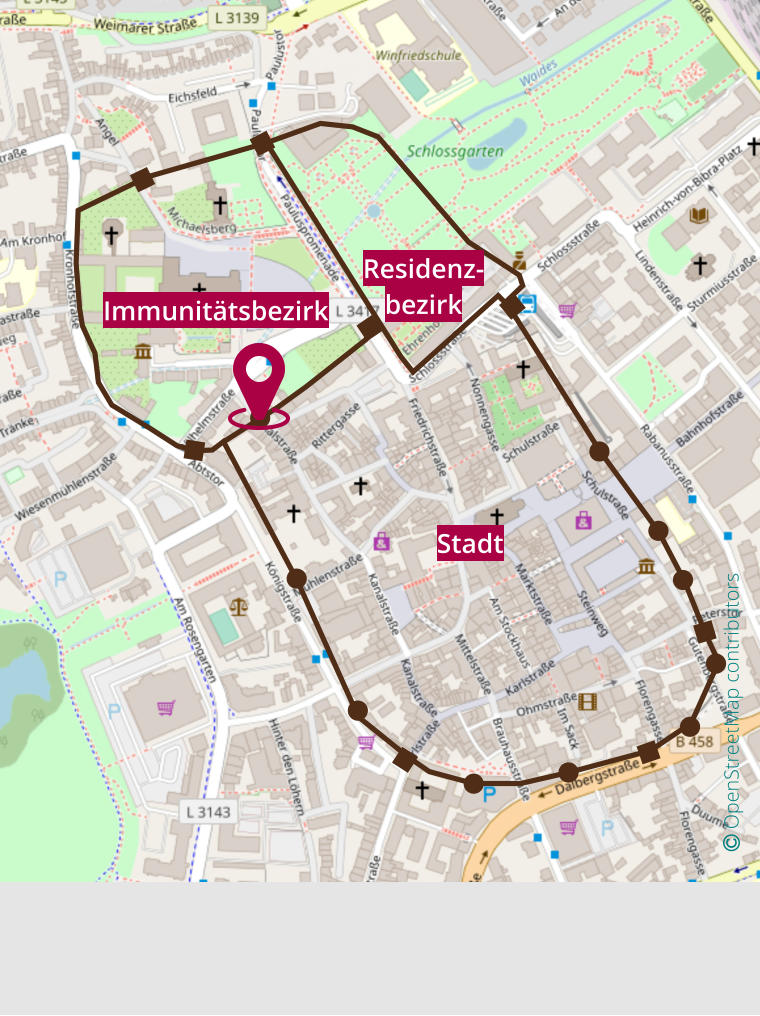  OpenStreetMap contributors  Immunitätsbezirk Residenz- bezirk Stadt